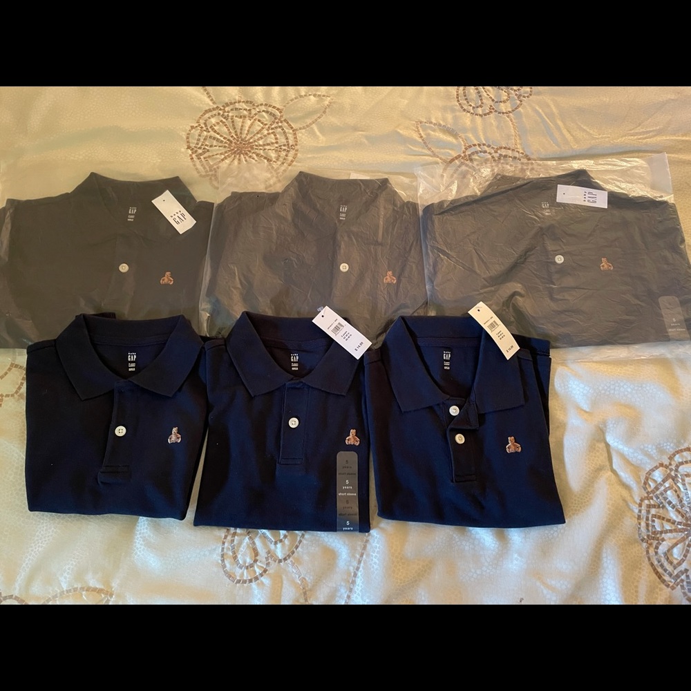 Boys size 5 NWT baby GAP navy polo shirt